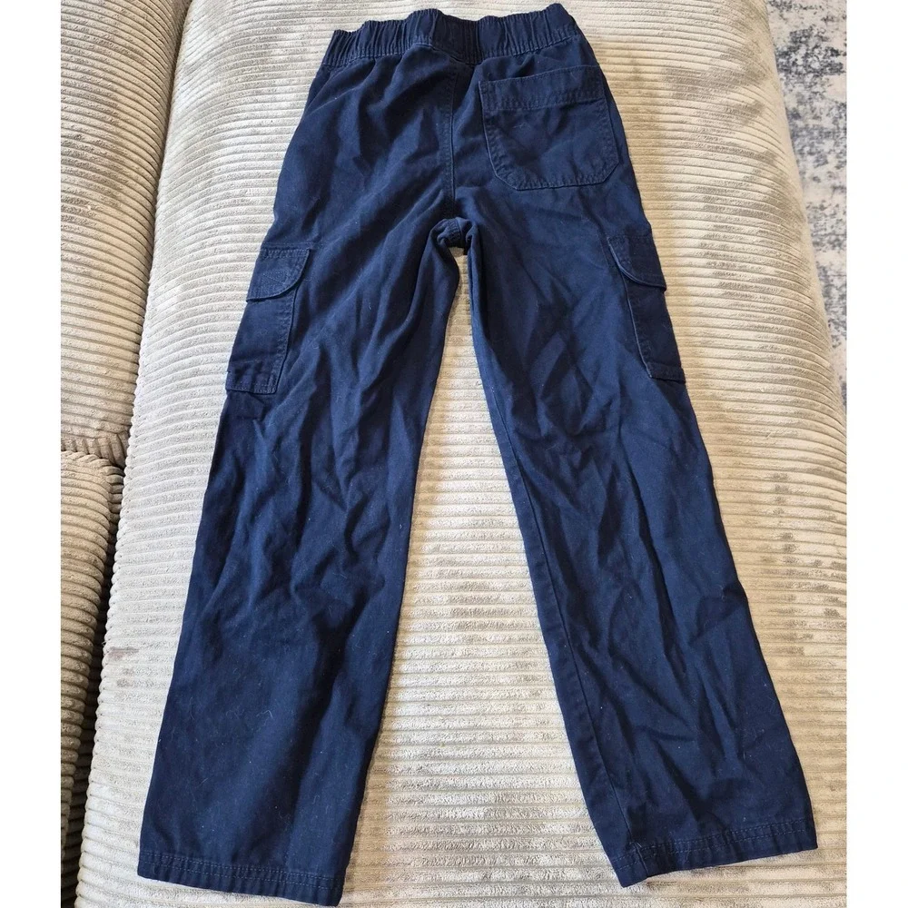 Childrens Place Boys Navy Blue Cargo Pants Elastic Waist Pull On Size 8